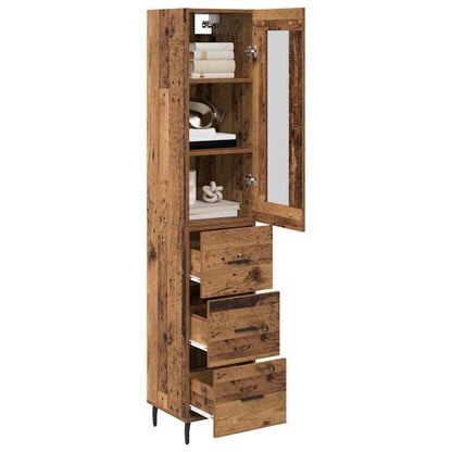 Highboard Old Wood 34.5 x 34 x 180 cm Engineered Wood