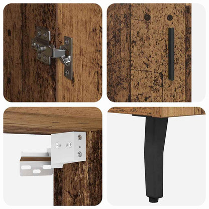 Highboard 2 pcs Old Wood Engineered Wood and Glass