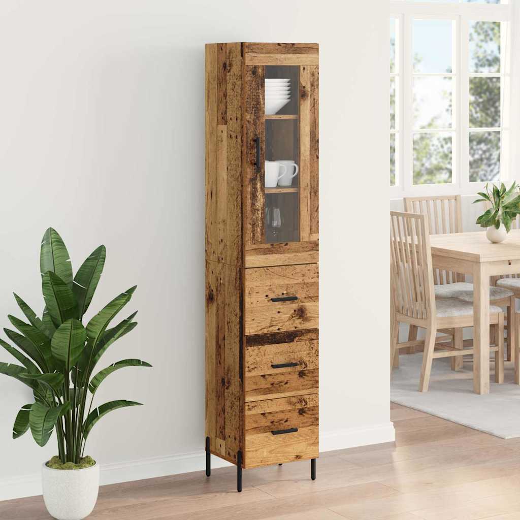 Highboard Old Wood 34.5 x 34 x 180 cm Engineered Wood