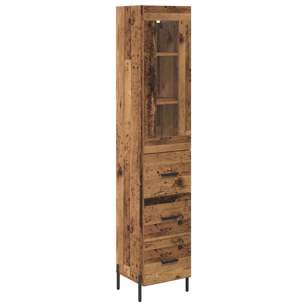 Highboard Old Wood 34.5 x 34 x 180 cm Engineered Wood