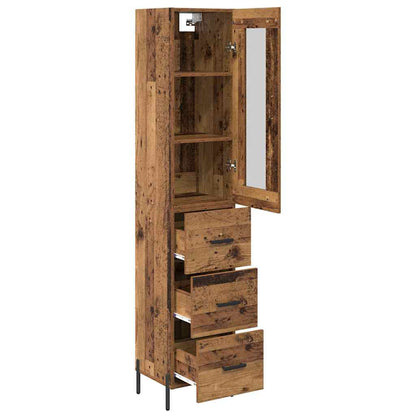 Highboard Old Wood 34.5 x 34 x 180 cm Engineered Wood