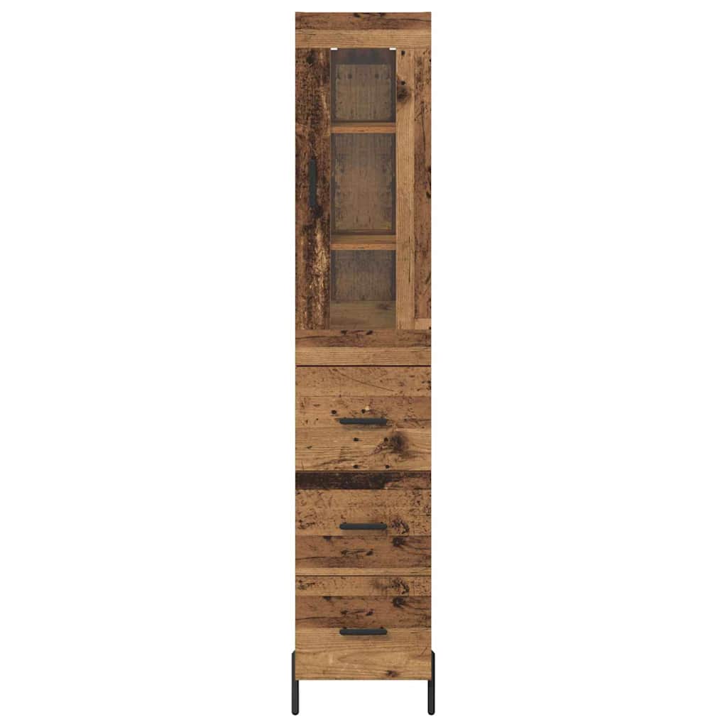 Highboard Old Wood 34.5 x 34 x 180 cm Engineered Wood