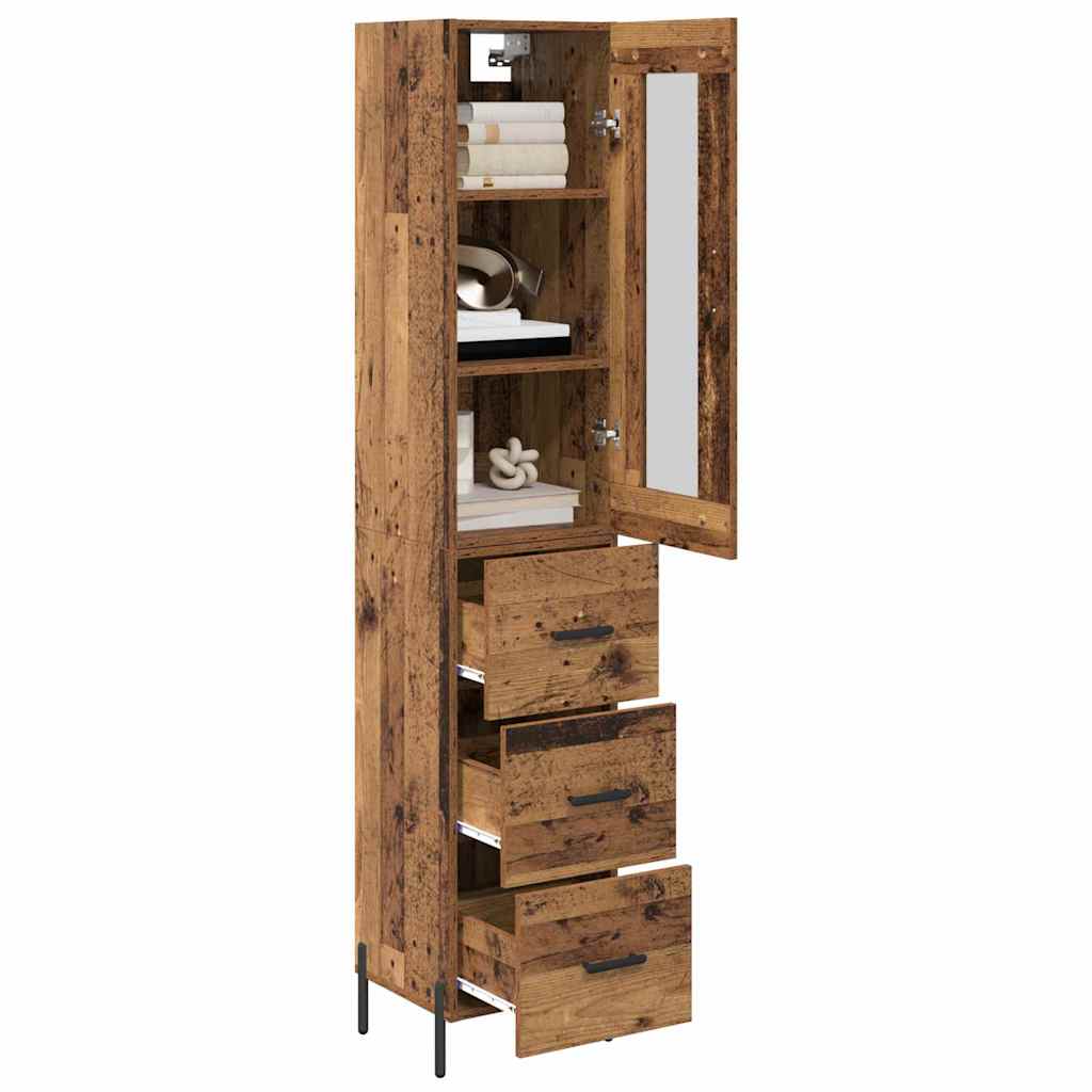 Highboard Old Wood 34.5 x 34 x 180 cm Engineered Wood
