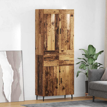 Highboard with Drawer 2 pcs Old Wood Engineered Wood