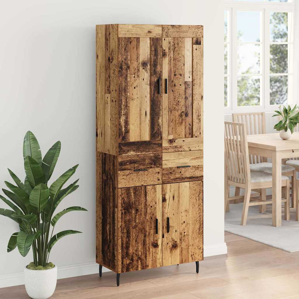 Highboard with Drawer 2 pcs Old Wood Engineered Wood