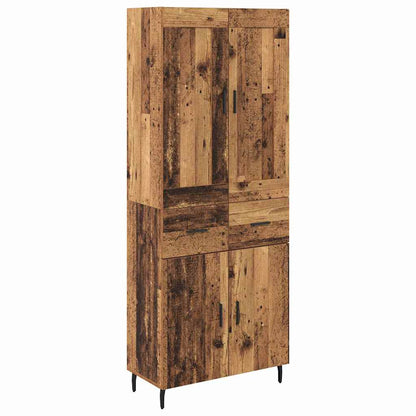 Highboard with Drawer 2 pcs Old Wood Engineered Wood