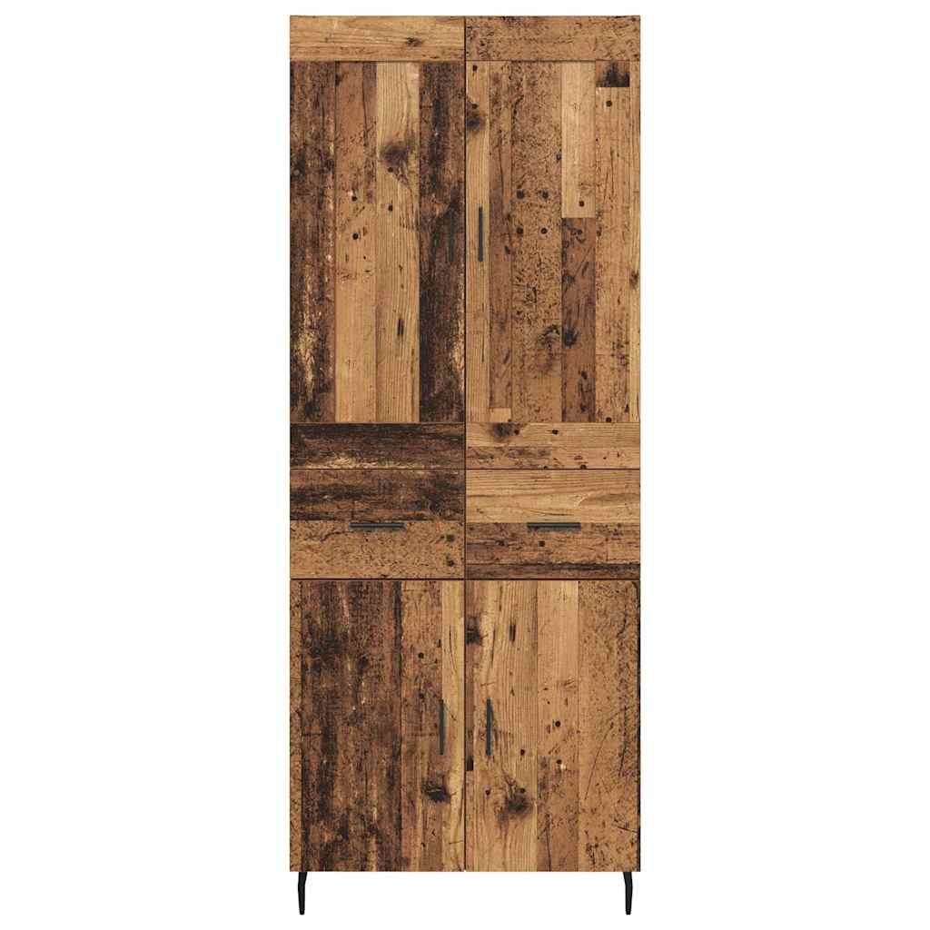 Highboard with Drawer 2 pcs Old Wood Engineered Wood