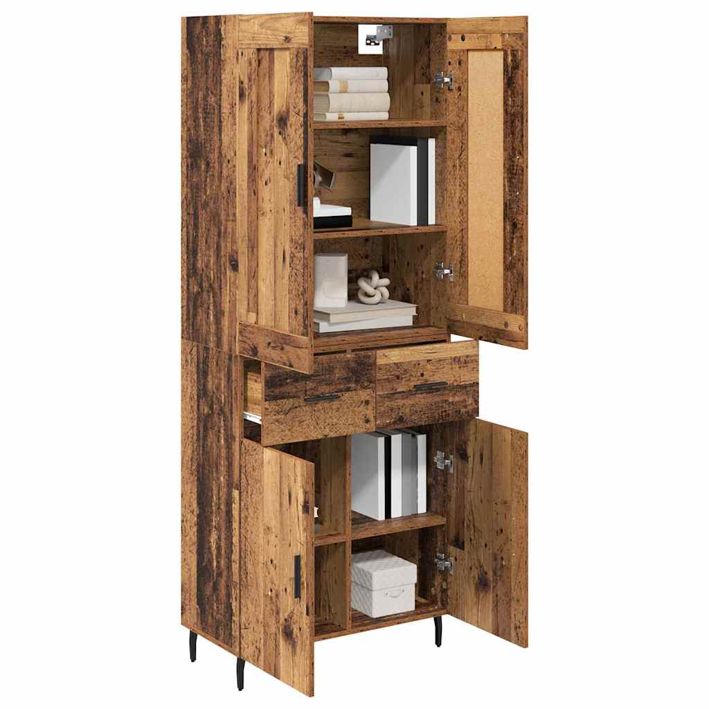 Highboard with Drawer 2 pcs Old Wood Engineered Wood