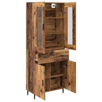 Highboard with Drawer 2 pcs Old Wood Engineered Wood