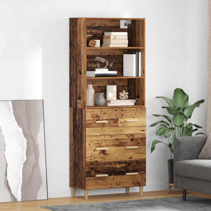 Highboard Old Wood 69.5 x 32.5 x 180 cm Engineered Wood
