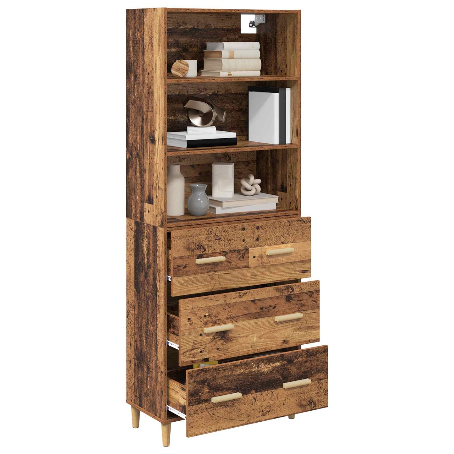 Highboard Old Wood 69.5 x 32.5 x 180 cm Engineered Wood
