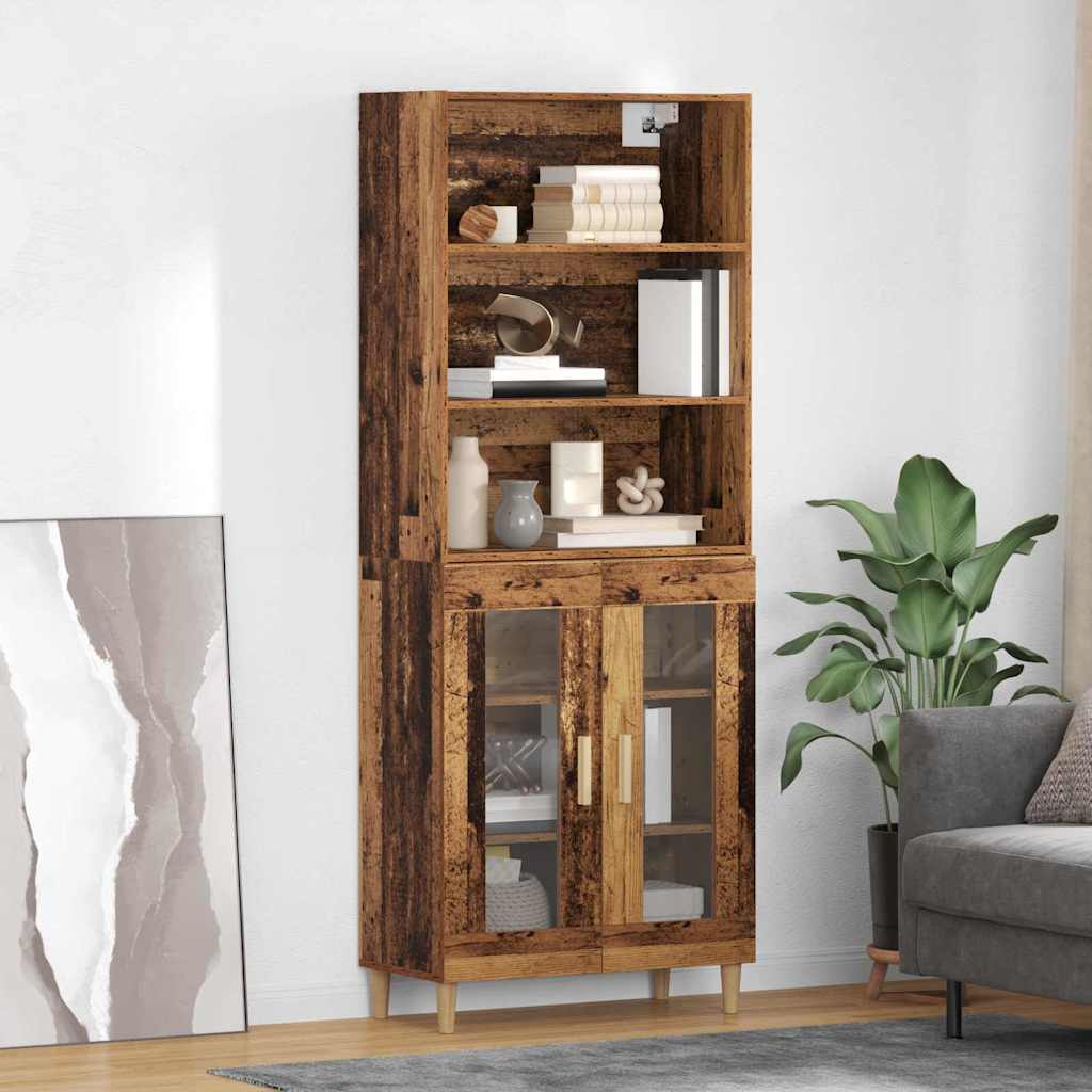 Highboard Old Wood 69.5 x 32.5 x 180 cm Engineered Wood