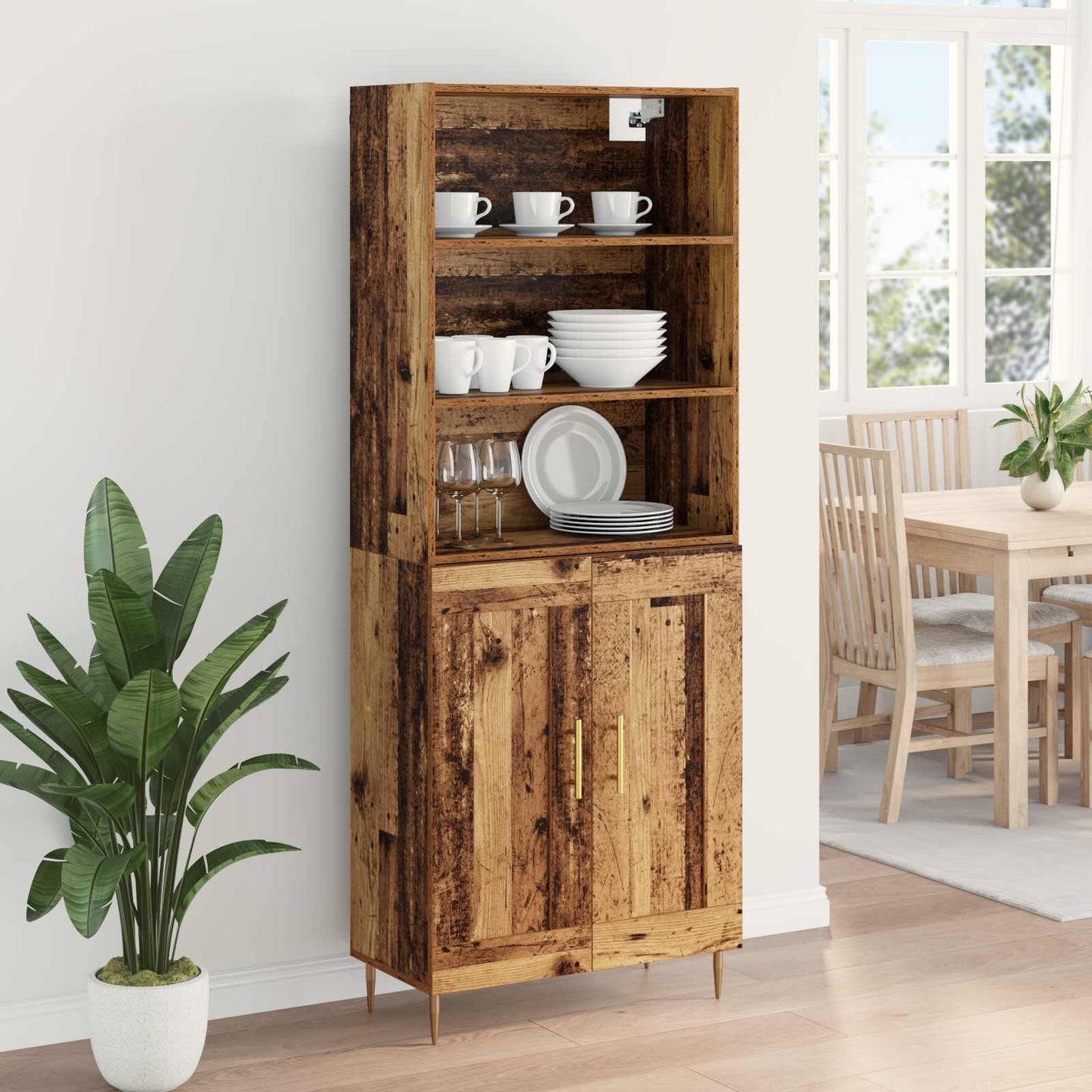 Highboard Old Wood 69.5 x 34 x 180 cm Engineered Wood