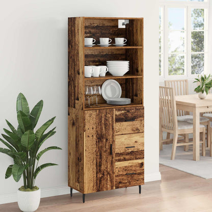 Highboard with Drawer 2 pcs Old Wood Engineered Wood