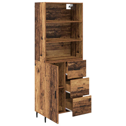 Highboard with Drawer 2 pcs Old Wood Engineered Wood