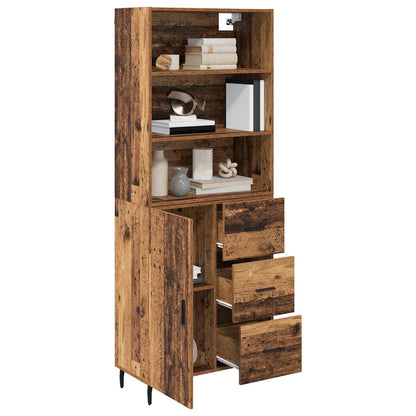 Highboard with Drawer 2 pcs Old Wood Engineered Wood