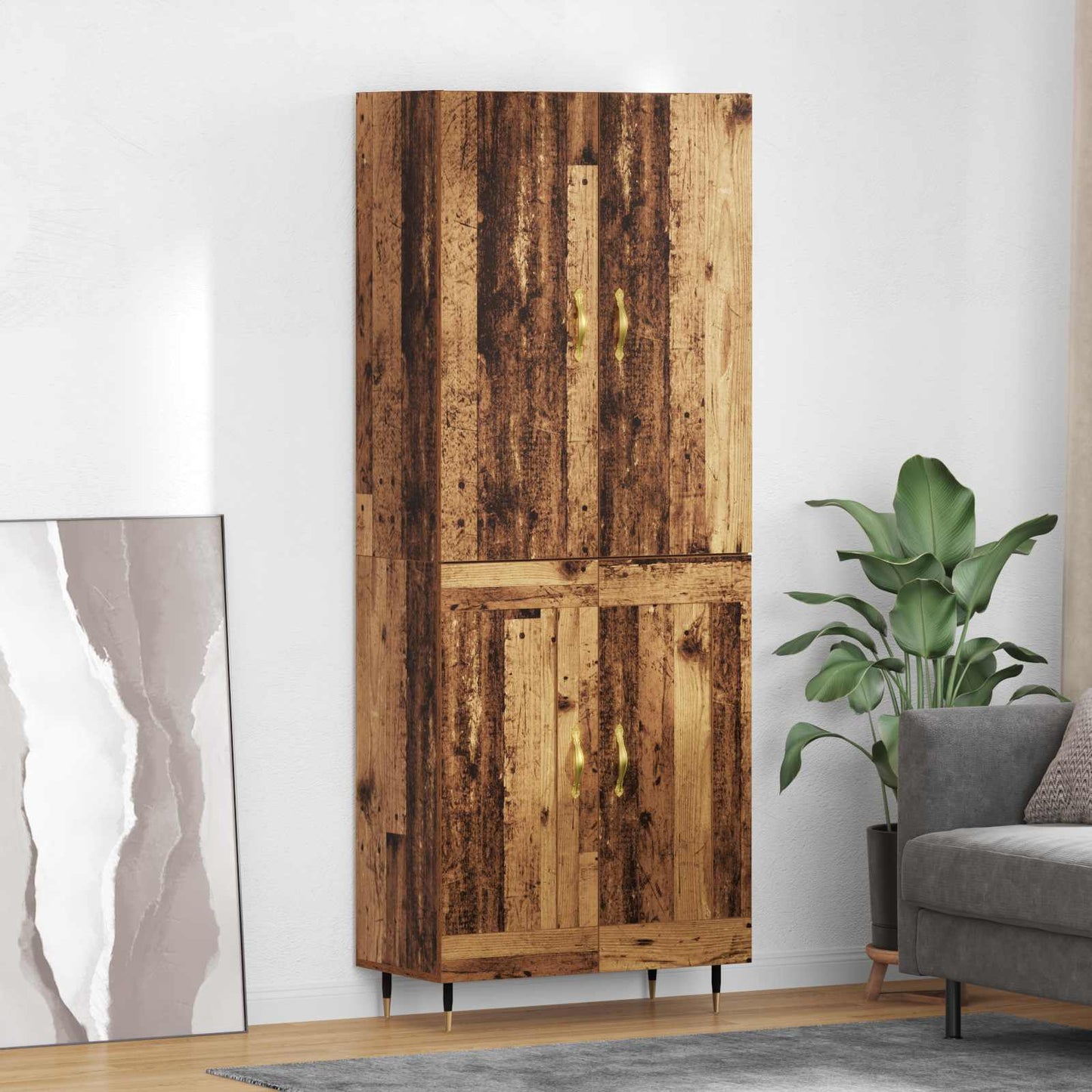 Highboard Old Wood 69.5 x 34 x 180 cm Engineered Wood