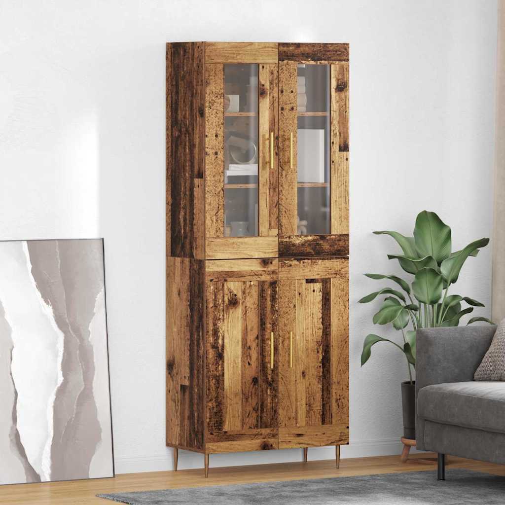 Highboard 2 pcs Old Wood Engineered Wood