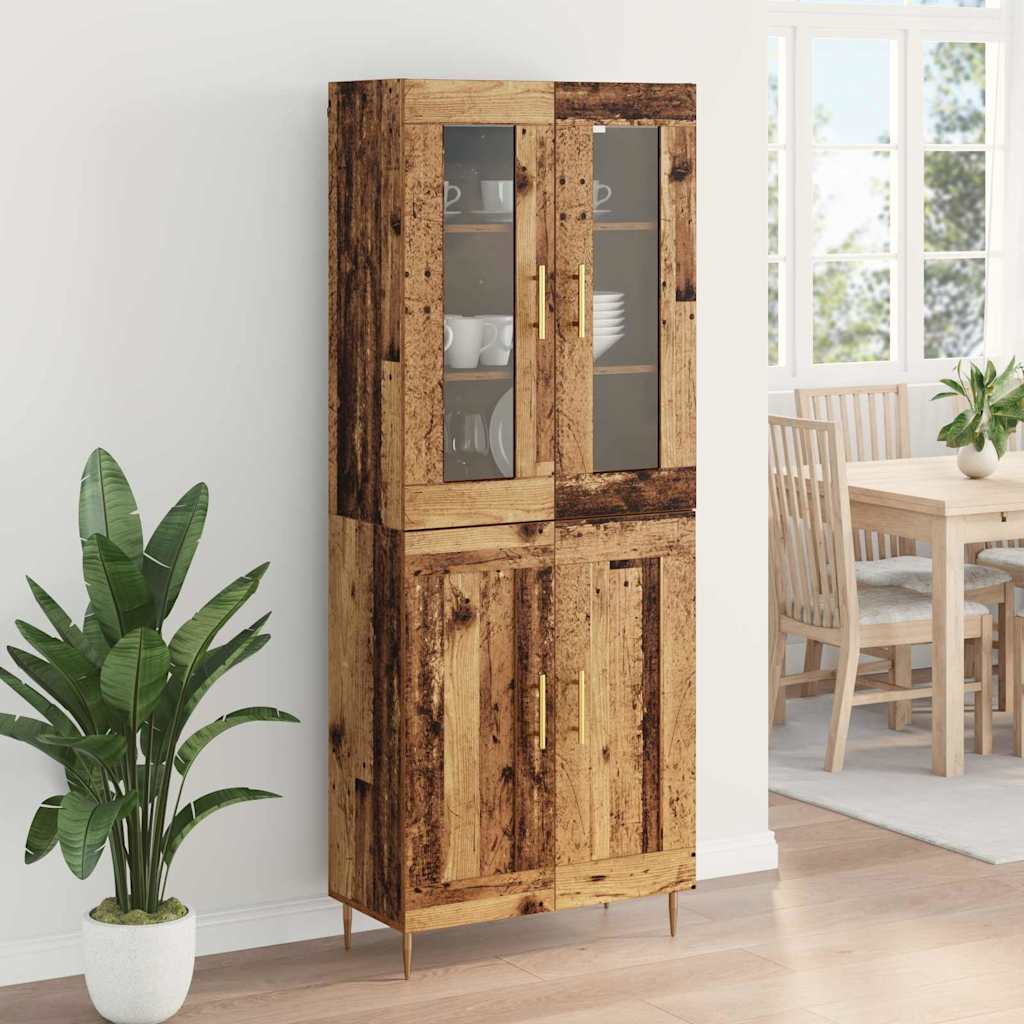 Highboard 2 pcs Old Wood Engineered Wood