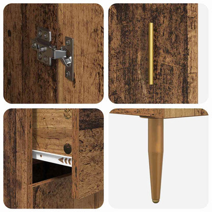 Highboard with Drawer 2 pcs Old Wood Engineered Wood