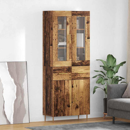 Highboard with Drawer 2 pcs Old Wood Engineered Wood