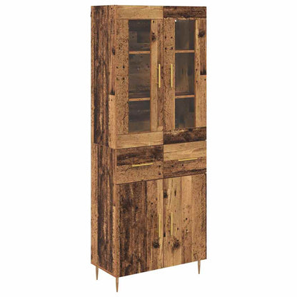 Highboard with Drawer 2 pcs Old Wood Engineered Wood
