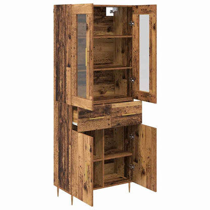 Highboard with Drawer 2 pcs Old Wood Engineered Wood