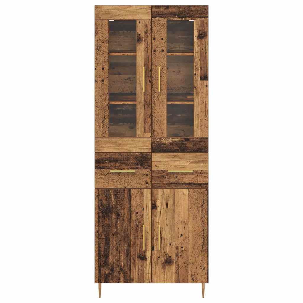Highboard with Drawer 2 pcs Old Wood Engineered Wood