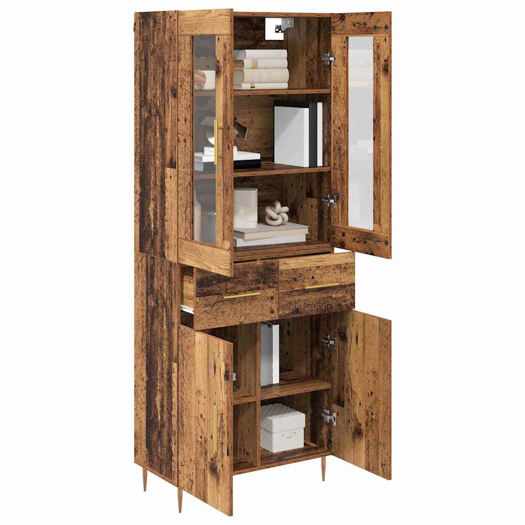 Highboard with Drawer 2 pcs Old Wood Engineered Wood