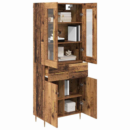 Highboard with Drawer 2 pcs Old Wood Engineered Wood