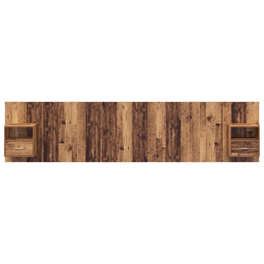 Headboard with Cabinet 3 pcs Old Wood Engineered Wood