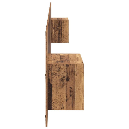 Headboard with Cabinet 3 pcs Old Wood Engineered Wood