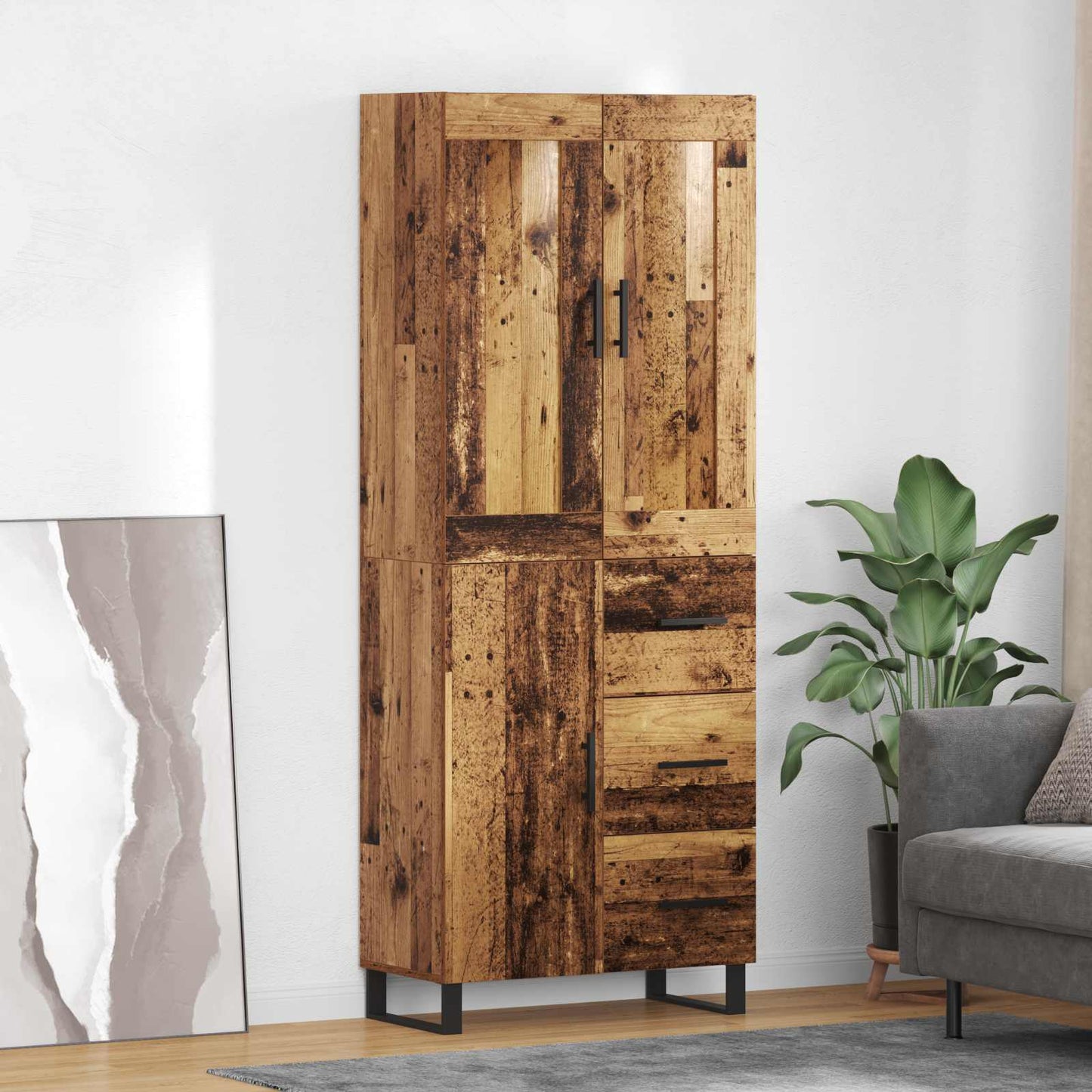 Highboard Old Wood 69.5 x 34 x 180 cm Engineered Wood