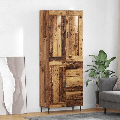 Highboard with Drawer 2 pcs Old Wood Engineered Wood