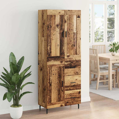 Highboard with Drawer 2 pcs Old Wood Engineered Wood