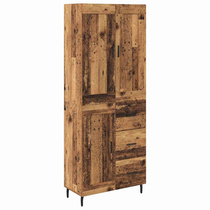 Highboard with Drawer 2 pcs Old Wood Engineered Wood