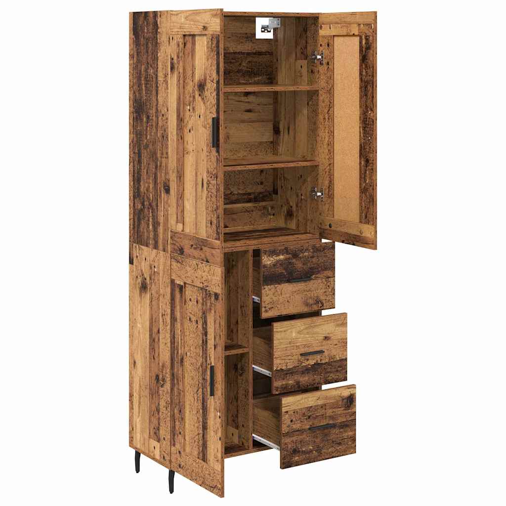 Highboard with Drawer 2 pcs Old Wood Engineered Wood