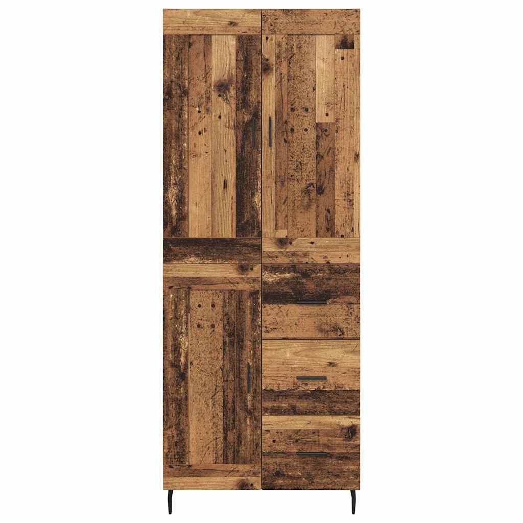 Highboard with Drawer 2 pcs Old Wood Engineered Wood