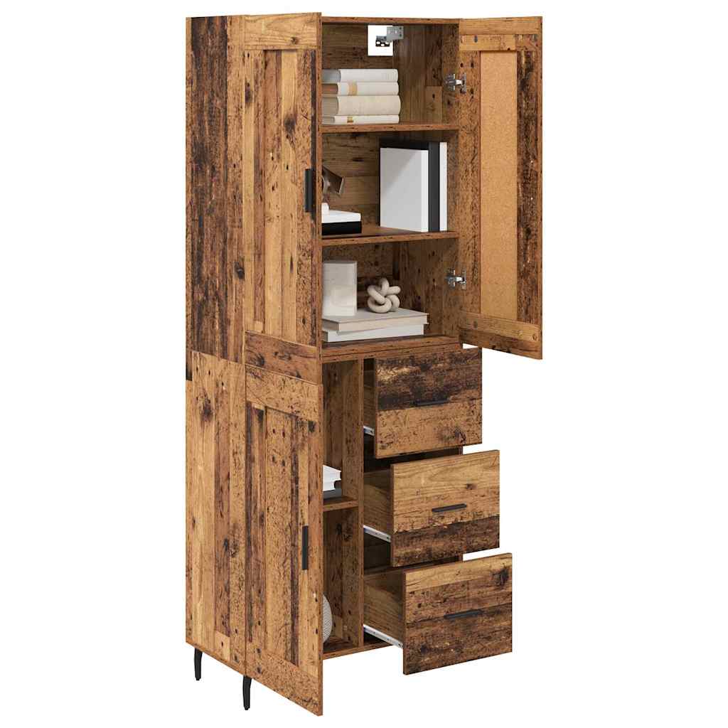 Highboard with Drawer 2 pcs Old Wood Engineered Wood