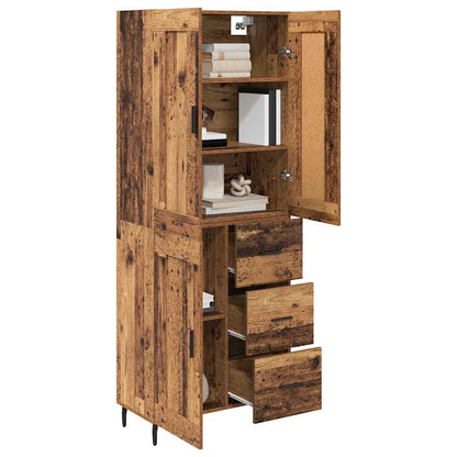 Highboard with Drawer 2 pcs Old Wood Engineered Wood