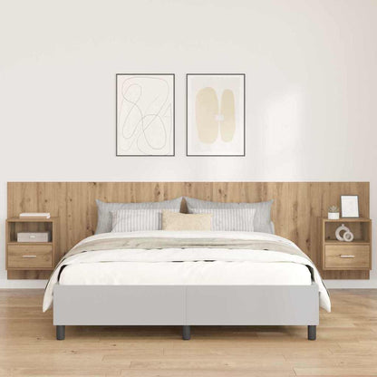 Headboard with Cabinet 3 pcs Artisan Oak Engineered Wood