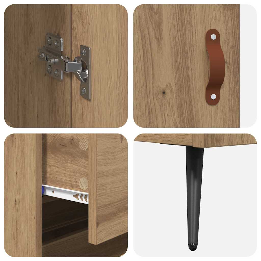 Highboard Cabinet with Shelf 2 pcs Artisan Oak Engineered Wood