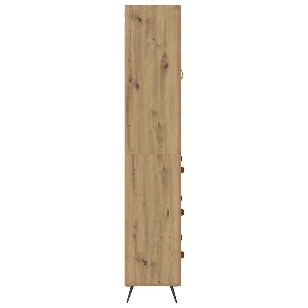 Highboard Cabinet with Shelf 2 pcs Artisan Oak Engineered Wood