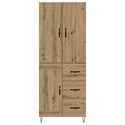 Highboard 2 pcs Artisan Oak Engineered Wood and Glass