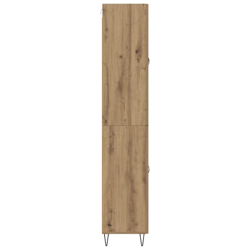 Highboard 2 pcs Artisan Oak Engineered Wood and Glass