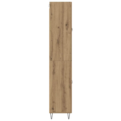 Highboard 2 pcs Artisan Oak Engineered Wood and Glass