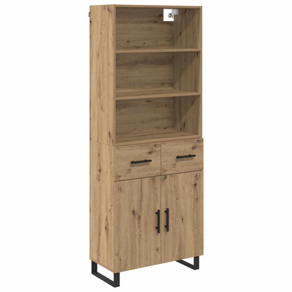 Highboard with Drawer 2 pcs Artisan Oak Engineered Wood