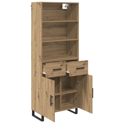 Highboard with Drawer 2 pcs Artisan Oak Engineered Wood