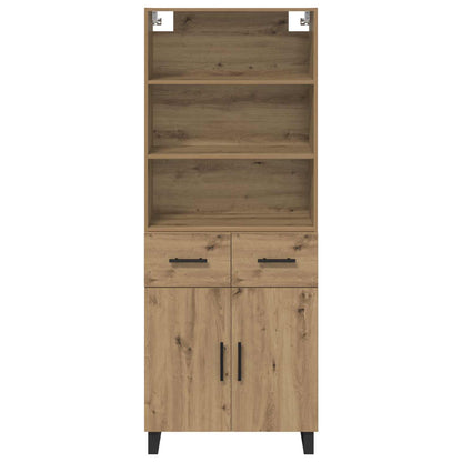 Highboard with Drawer 2 pcs Artisan Oak Engineered Wood