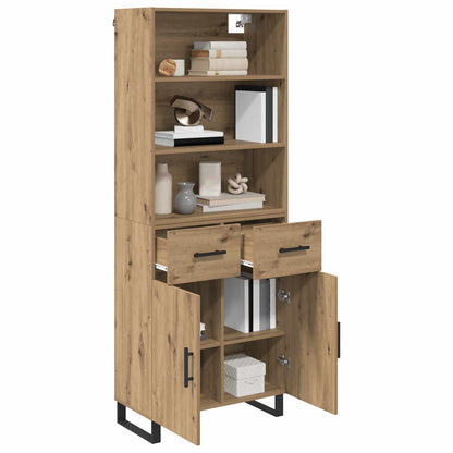 Highboard with Drawer 2 pcs Artisan Oak Engineered Wood